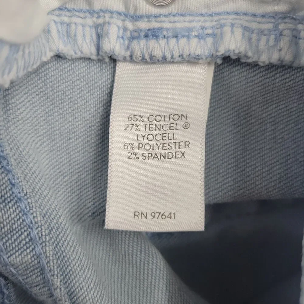 J.Jill Womens Cropped Jeans Size 4 Cuffed Light Blue Wash Authentic Fit 28x25